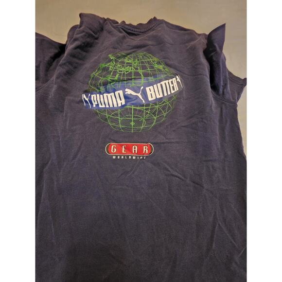 Puma Butter Gear World-wide Men's Black Size Large Short Sleeve T-Shirt - Picture 5 of 5